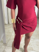 Flattering Draped Belt Detail Mini Dress