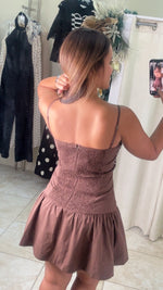 Chevron Stripe Smocked Mini Dress