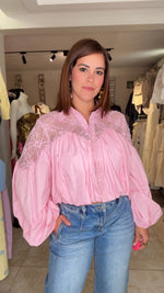 Long Sleeve Eyelet Blouse