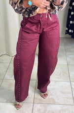 Solid Color Barrel Pant