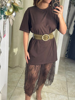 Chocolate T-Shirt & Lace Dress