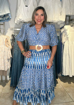 Blue Print Midi Dress