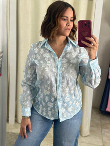 Baby Blue Elegant Blouse