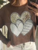 Heart Mesh Sleeve Top
