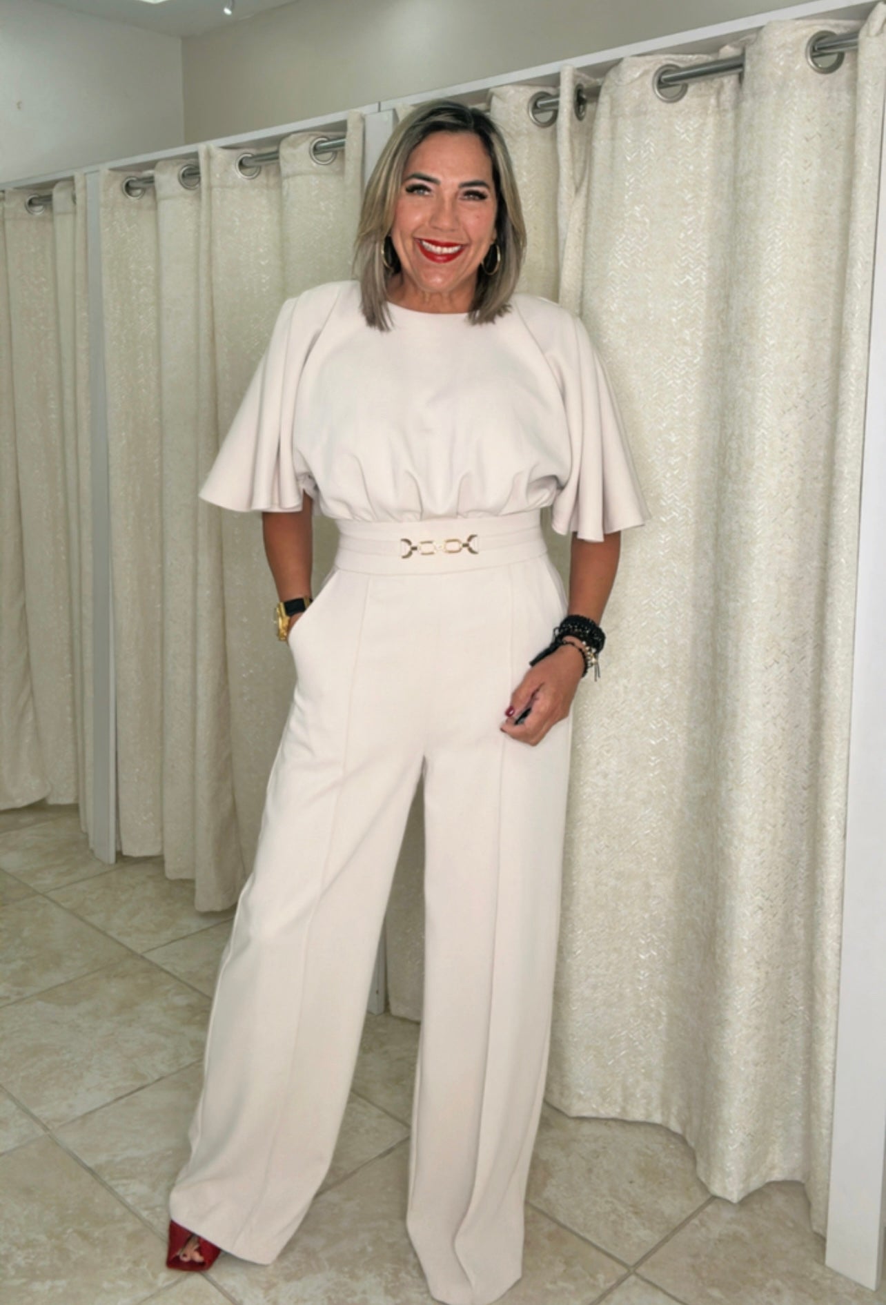 Elegant Beige Jumpsuit