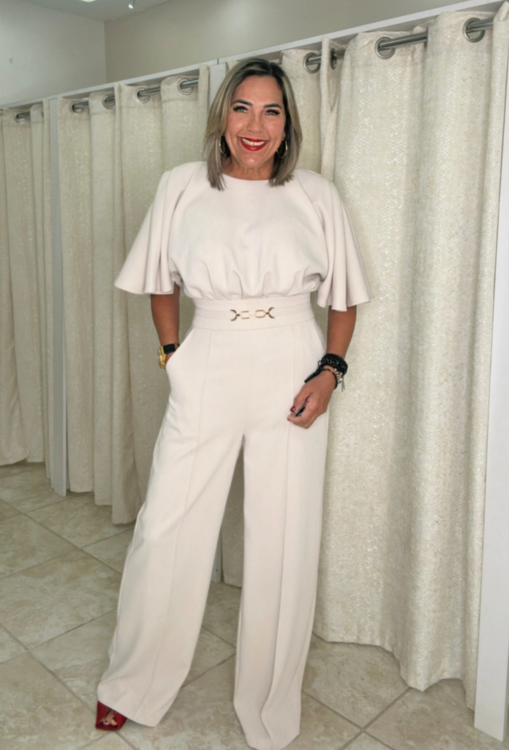 Elegant Beige Jumpsuit