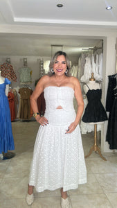 Off White Tube Top & Skirt