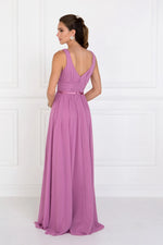 Rose Pink Chiffon Long Dress