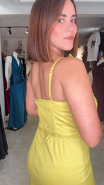 Chartreuse Flower Mini Dress