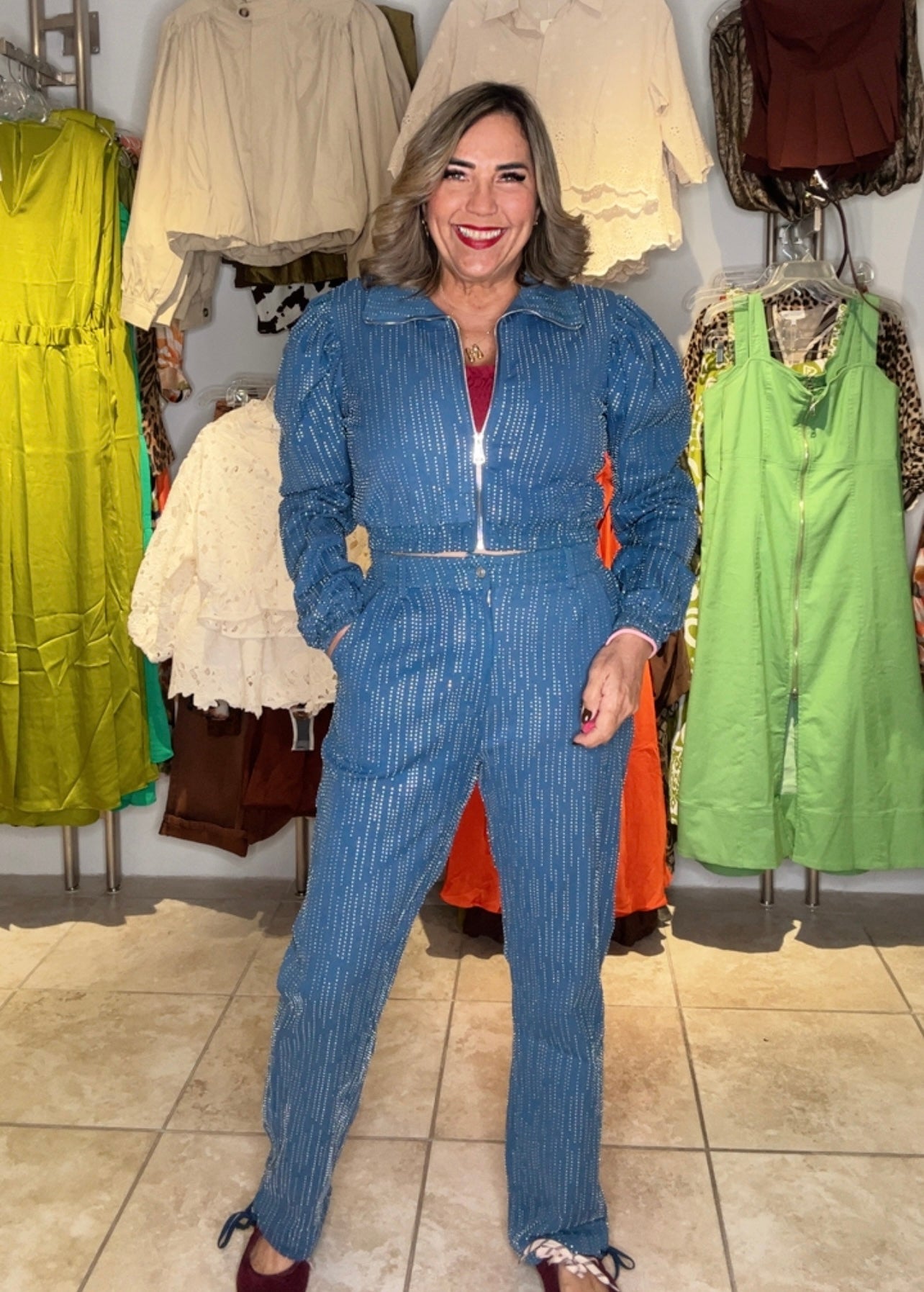 Denim & Rhinestone Set