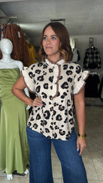 Mocha Animal Print Blouse