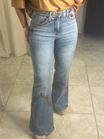 High Rise Flare With Embroidery