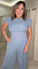 Denim Front Zip Jumpsuit