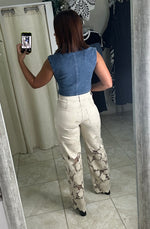 Cream Flower Pant
