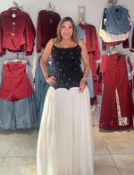 Black|White Pearl Dress