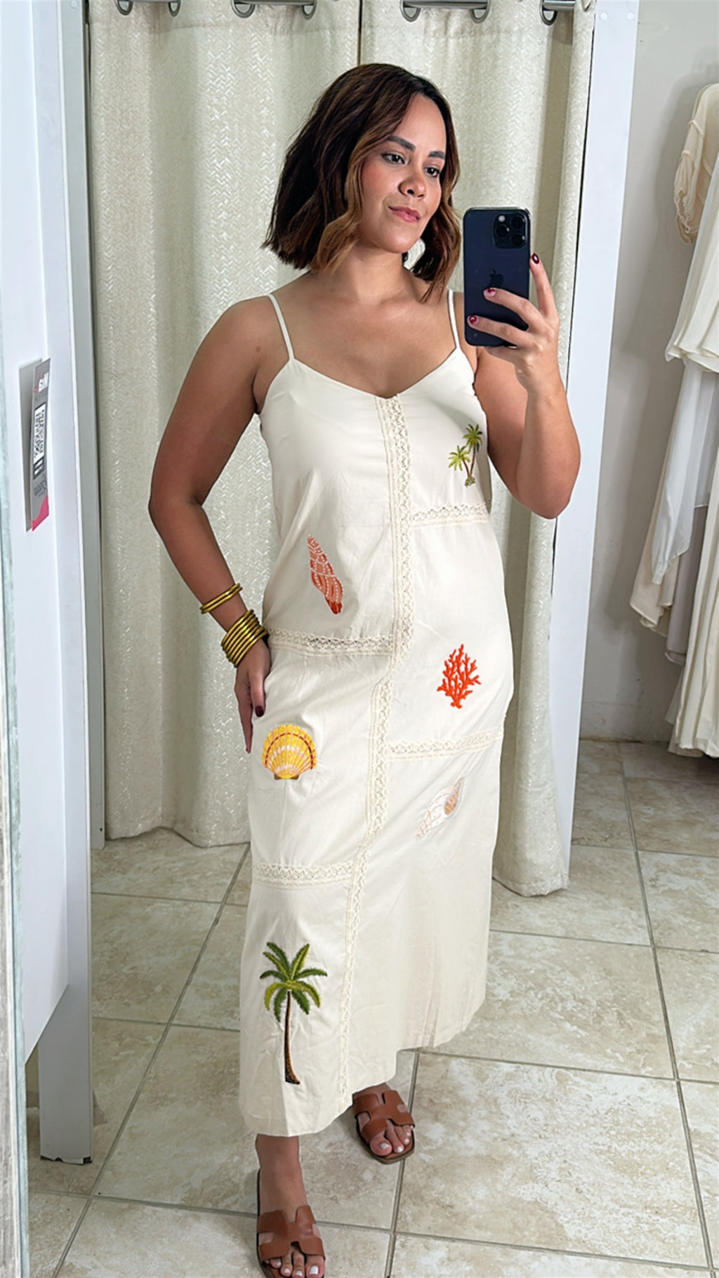 Coral & Shell Maxi Dress