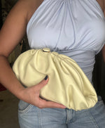Butter Yellow Leather Clutch