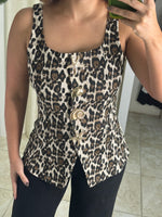 Tiger Metal Button Top