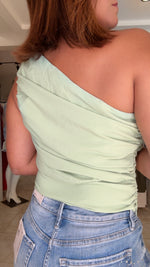 One Shoulder Ruched  Detail Top