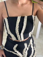 Black & Beige  Skirt Set