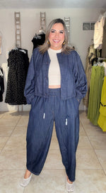 Índigo BomberJacket & Lose Pant Set