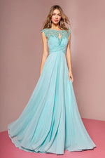 Baby Blue Sheer Back Long Dress