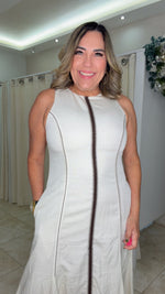 Ecru Embroidery Maxi Dress