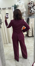 Burgandy  Denim Pants Set