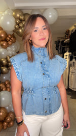 Light Denim Peplum Top