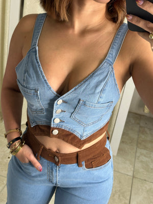 Denim & Brown Set