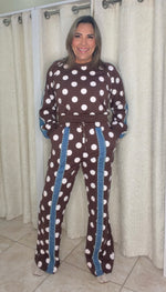 Polka Dot Denim Pants Set