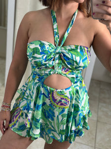 Green Multicolor Romper