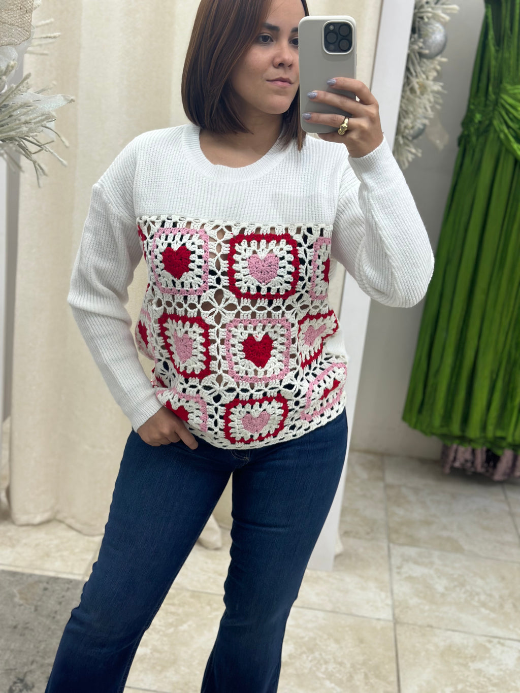 Heart Crochet Sweater