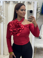 Metallic Flower Top