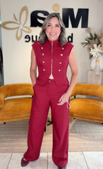 Wine Top & Pant Set
