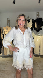 Lace & silk pant set