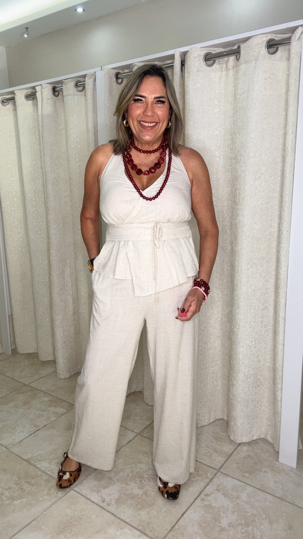 Halter Top & Long Pants Set