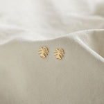 POS - Monstera Leaf Studs Goldfilled